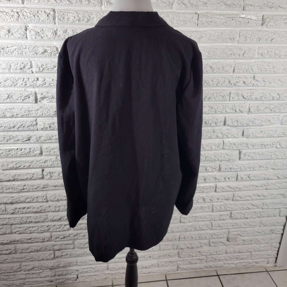 Sag Harbor Womens 18 Black Solid 1 Button Blazer Jacket Lined Suit Coat SWE117E