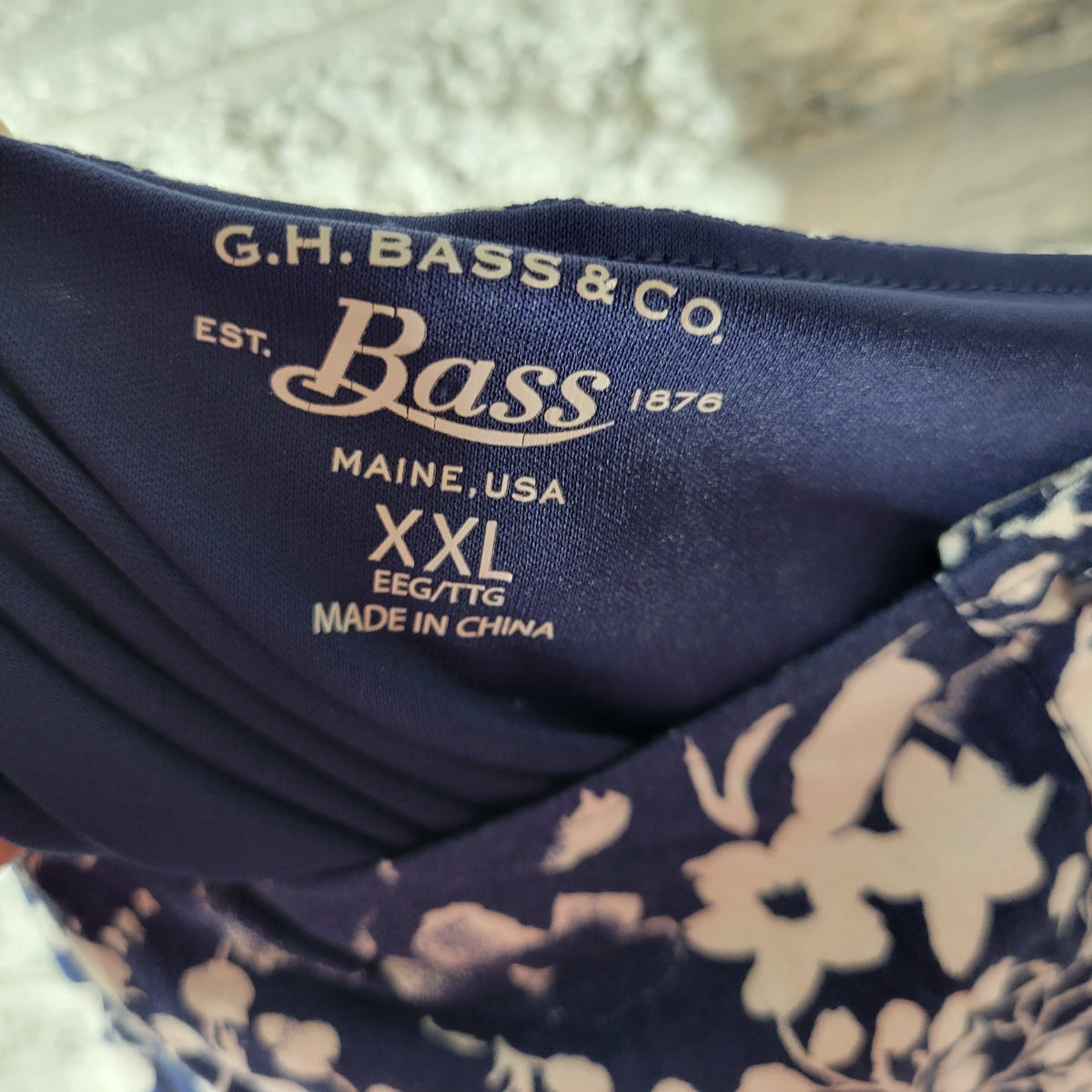 GH Bass Womens XXL Blue White Floral Ruffle Fit Flare Midi Slip Dress SunDress FLO299E