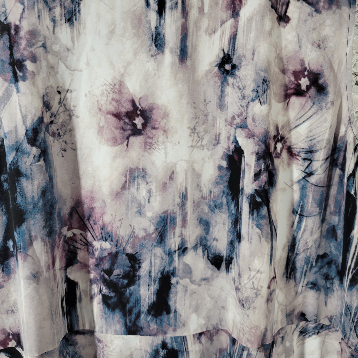 Simply Vera Wang 2X Blue Purple Watercolor Asymmetric Collared Sleeveless WAT50E