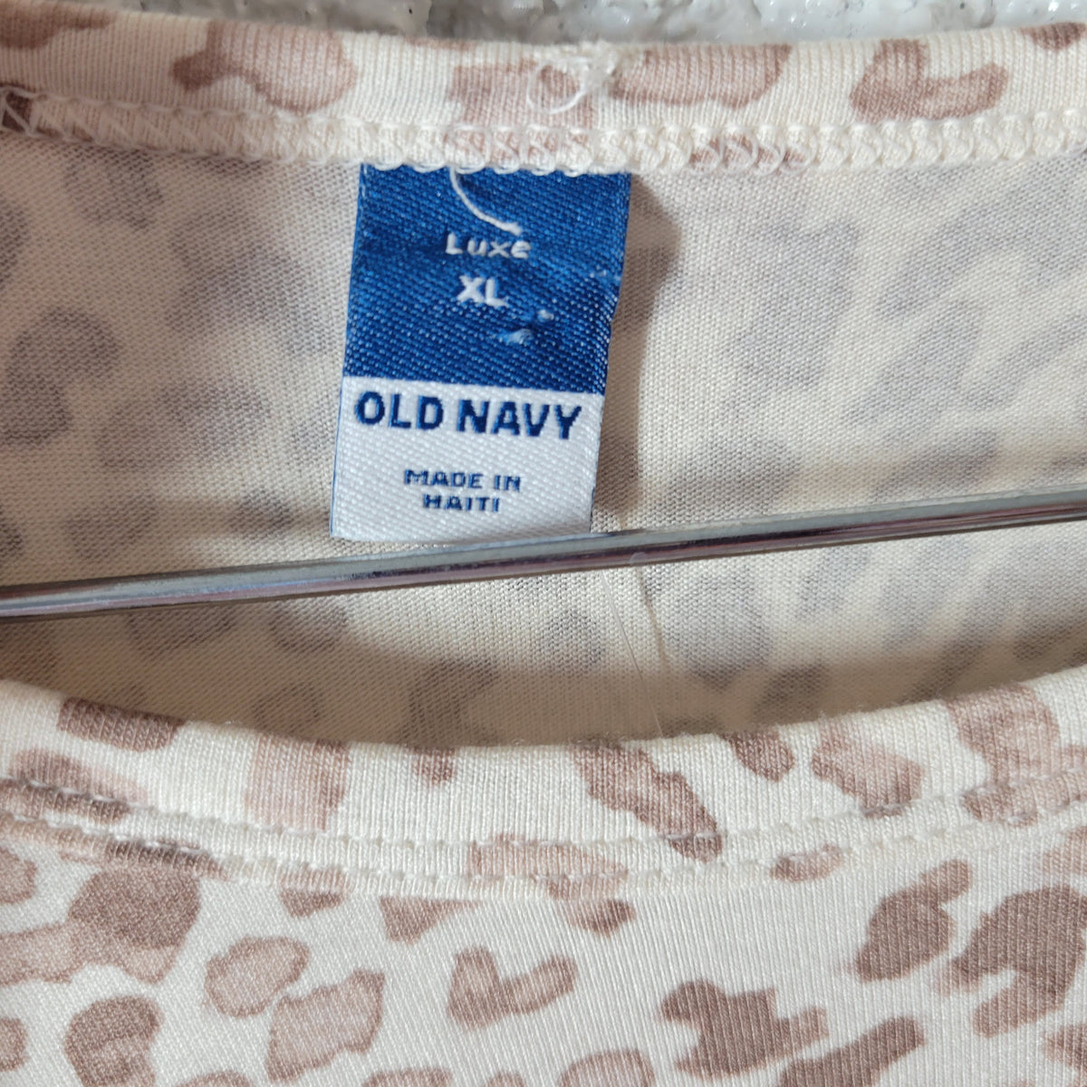 Old Navy Tank Top XL Animal Print Brown Tan Sleeveless Crew Neck Pullover ANI69E