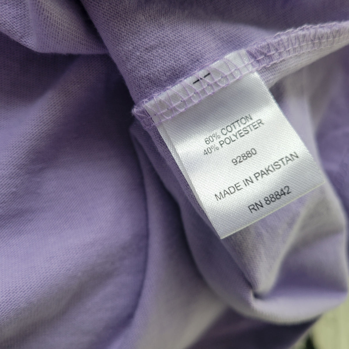 Woman Within Womens Top 1X Lavender Solid Pintuck 3/4 Sleeve Button Up Blouse PUR40E