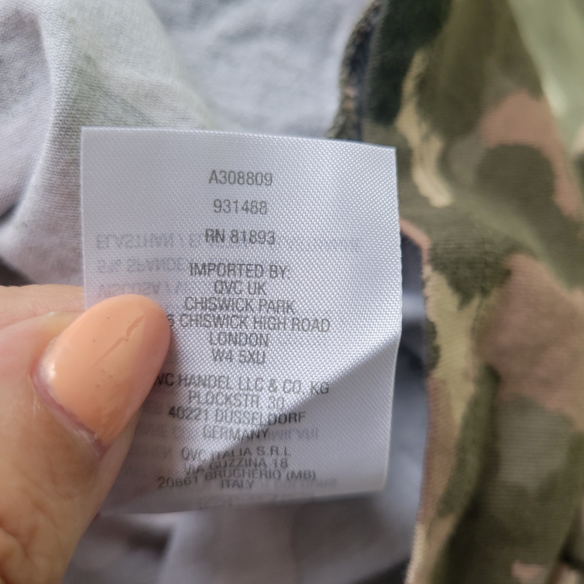 Denim & Co Womens 2XP Petite Plus Green Camo Camouflage Jersey Crew Neck Tee Top CAM4E