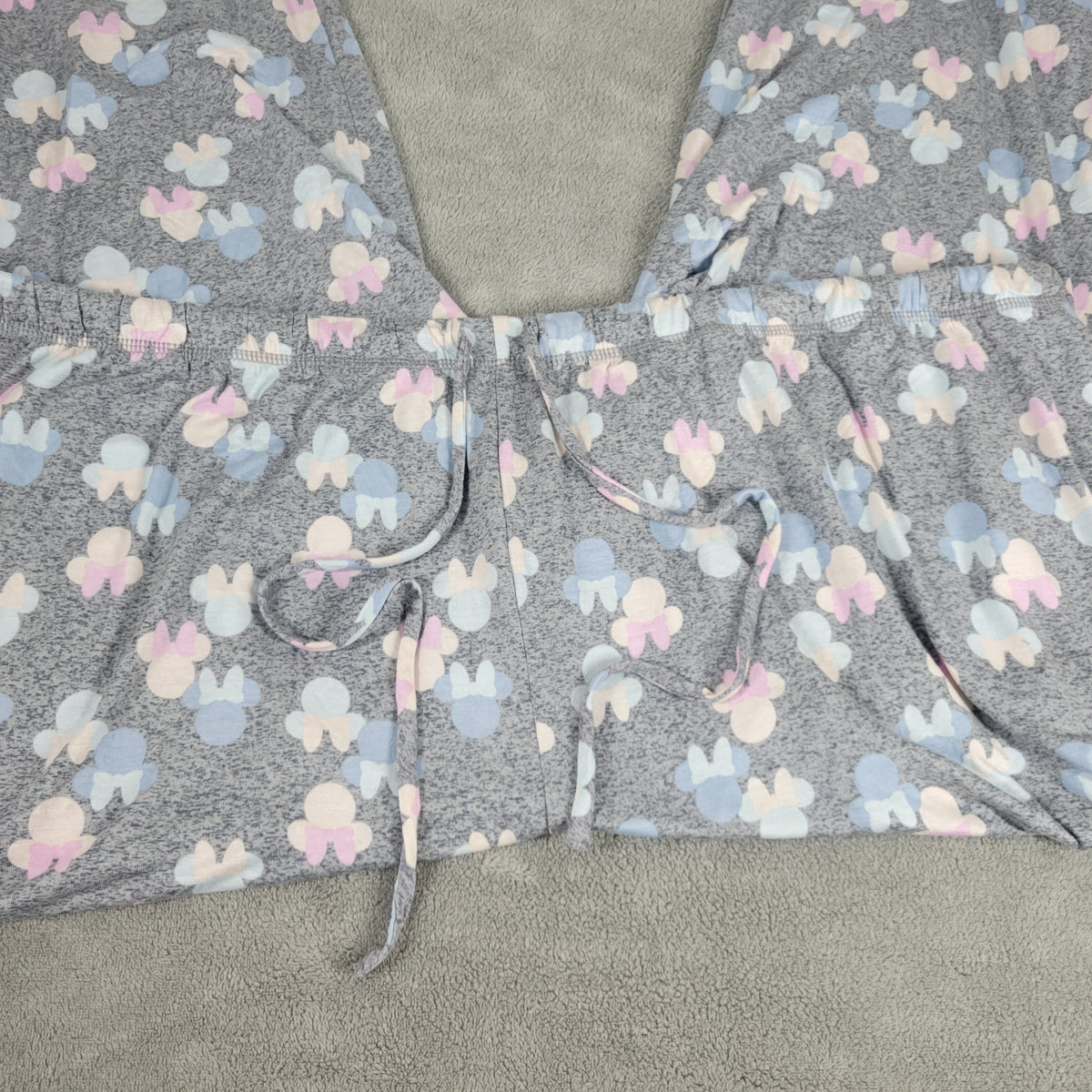 Disney Womens Pajama Pants Size 3X Grey Pastel Mickey Minnie Mouse Drawstring Sleep  NOV142E