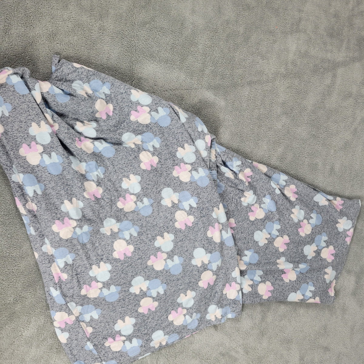 Disney Womens Pajama Pants Size 3X Grey Pastel Mickey Minnie Mouse Drawstring Sleep  NOV142E