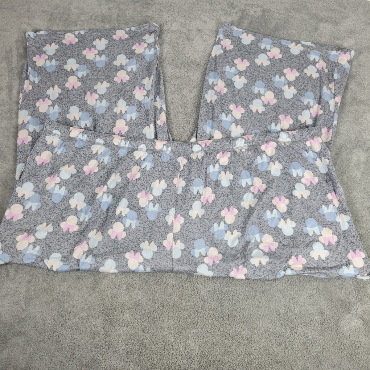 Disney Womens Pajama Pants Size 3X Grey Pastel Mickey Minnie Mouse Drawstring Sleep  NOV142E