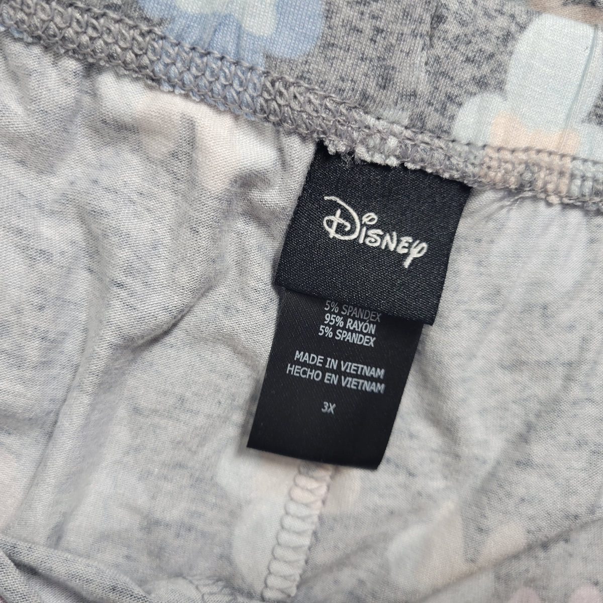 Disney Womens Pajama Pants Size 3X Grey Pastel Mickey Minnie Mouse Drawstring Sleep  NOV142E