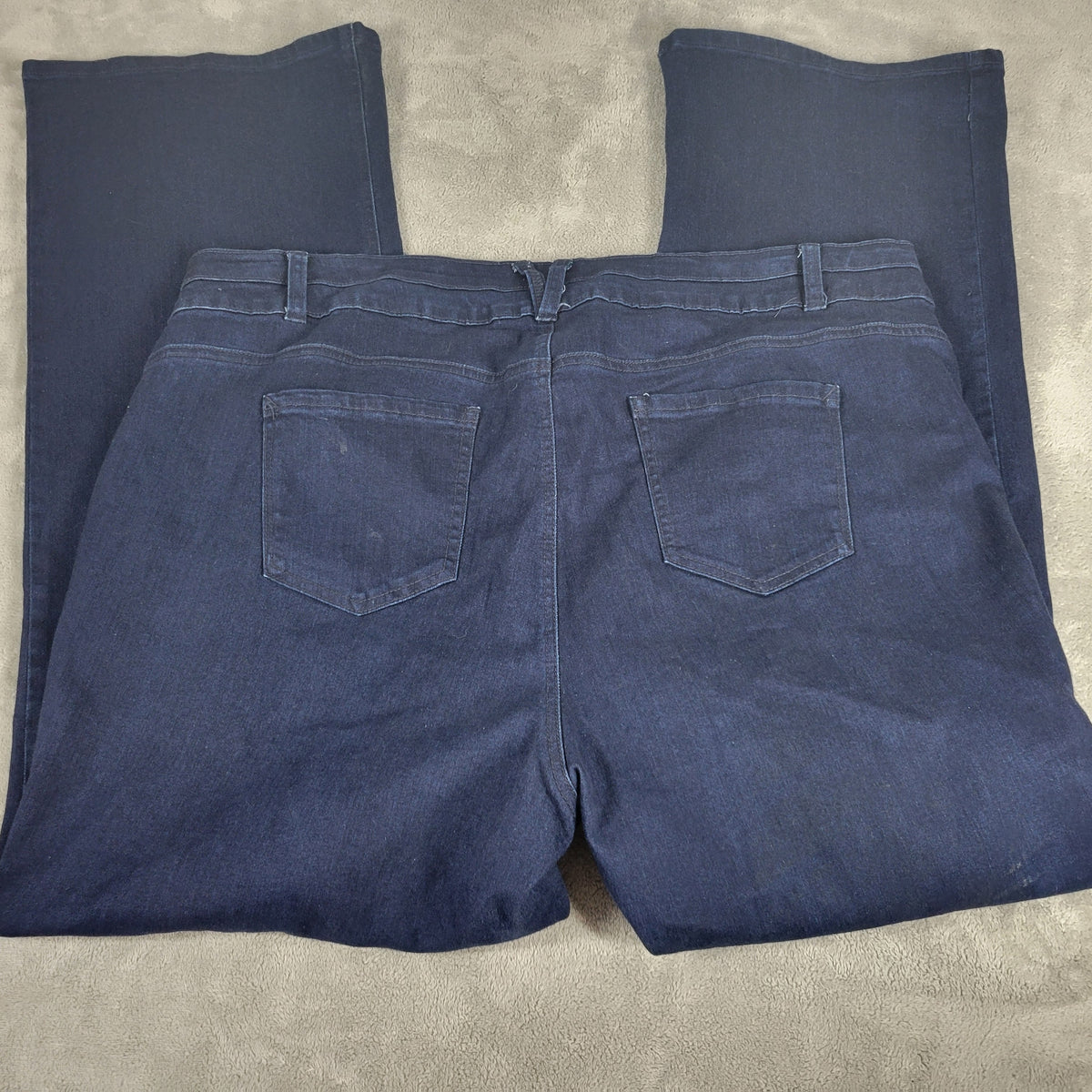 Avenue Jeans Womens Plus 24 Dark Wash Bootcut Stretch Elastic Waist Denim Blue BOO15E