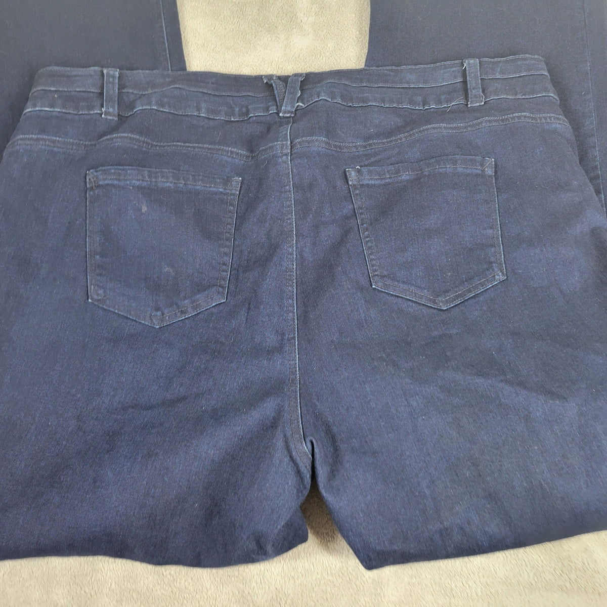 Avenue Jeans Womens Plus 24 Dark Wash Bootcut Stretch Elastic Waist Denim Blue BOO15E