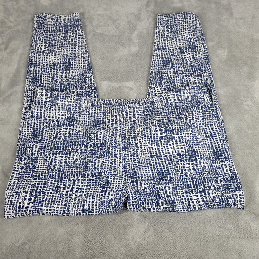 CD Daniels Leggings 1X Women Plus Watercolor Blue White Cotton Spandex Stretchy WAT43XE