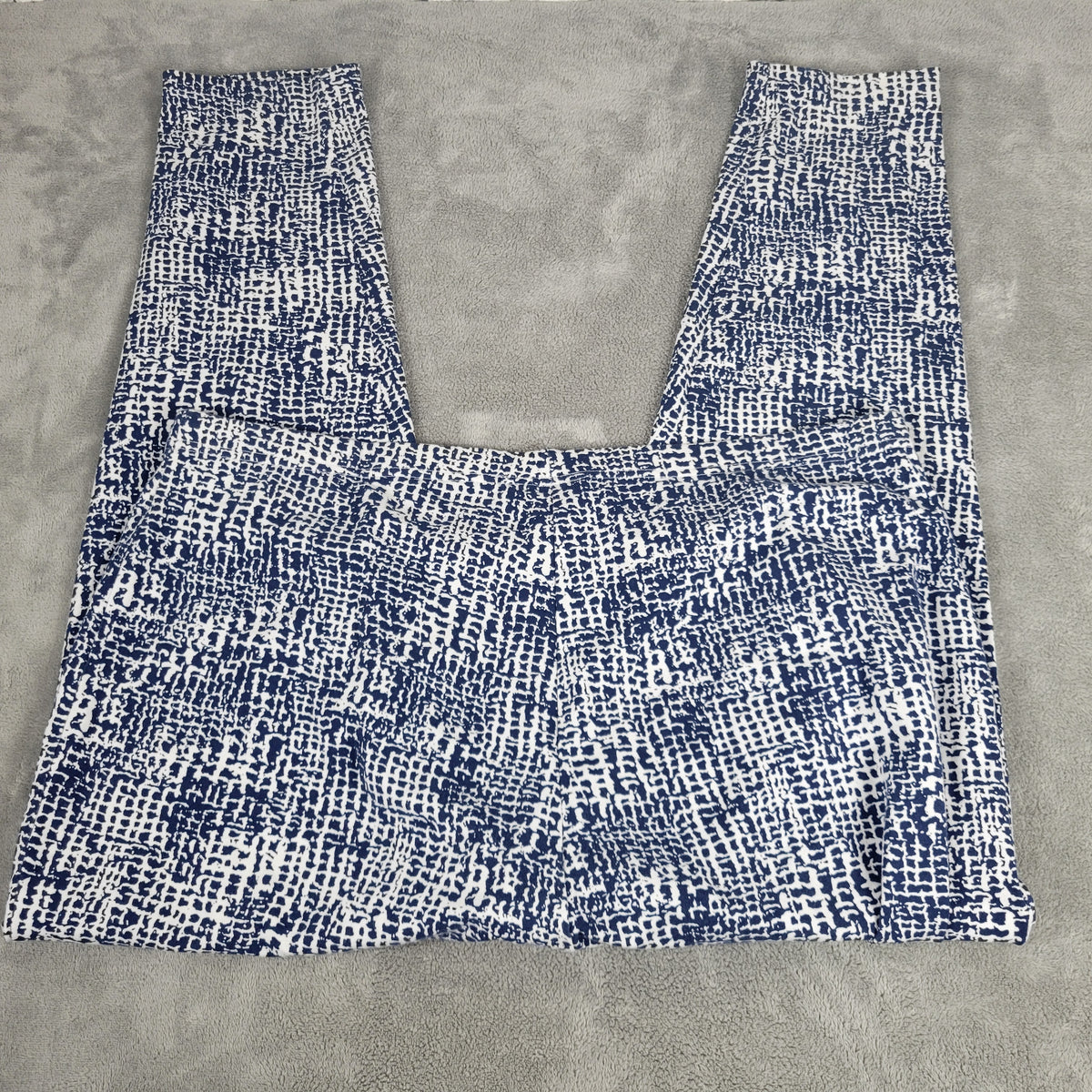 CD Daniels Leggings 1X Women Plus Watercolor Blue White Cotton Spandex Stretchy WAT43XE