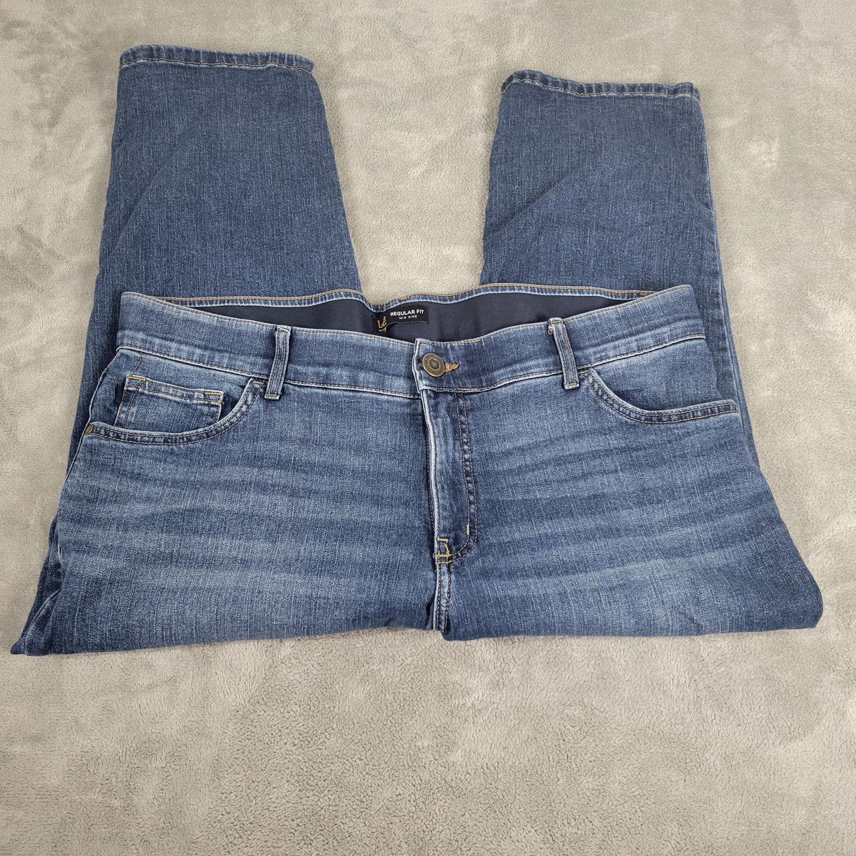 Lee Jeans Womens 18W Capri Dark Wash Mid Rise Denim Elastic Waist Stretch CAP1E
