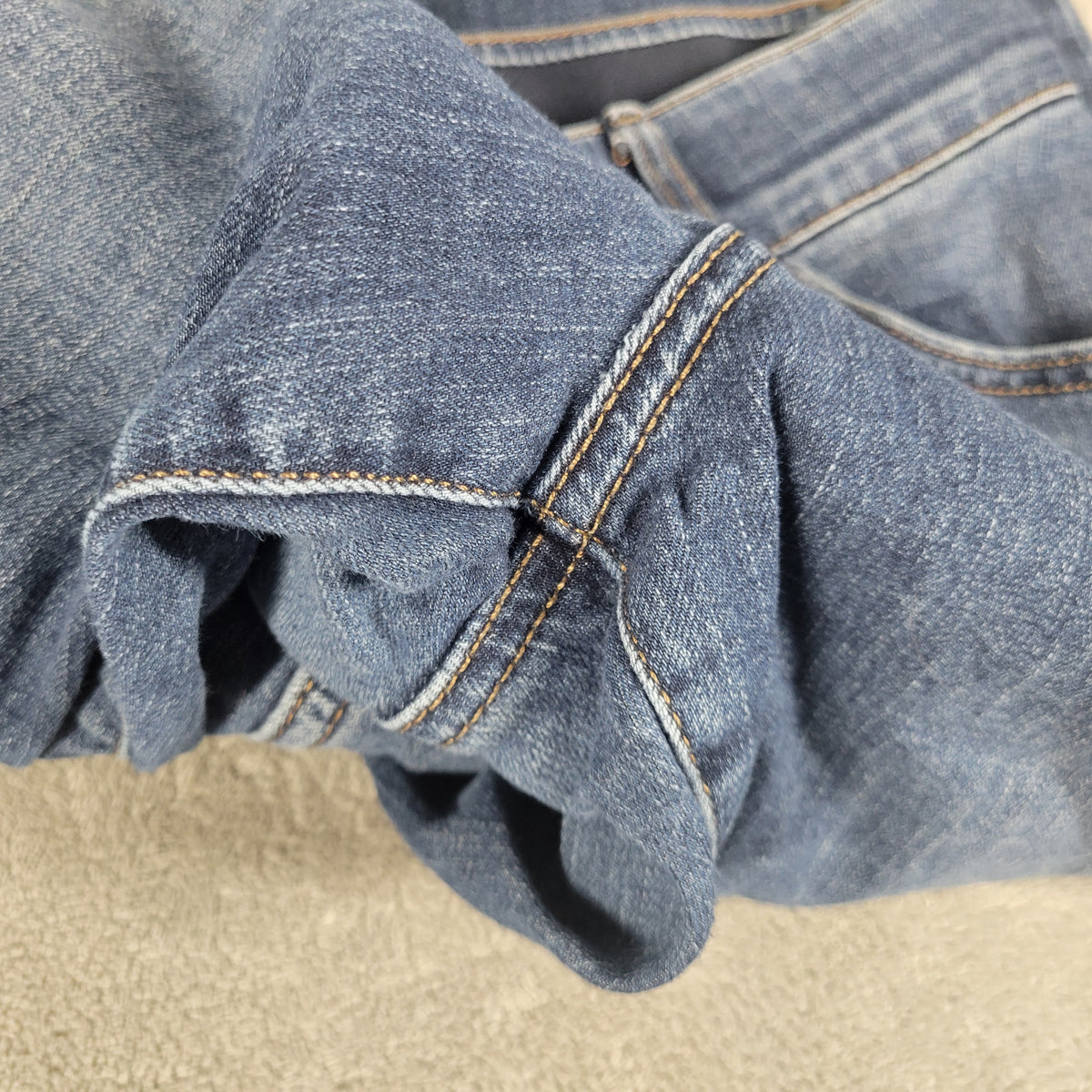 Lee Jeans Womens 18W Capri Dark Wash Mid Rise Denim Elastic Waist Stretch CAP1E