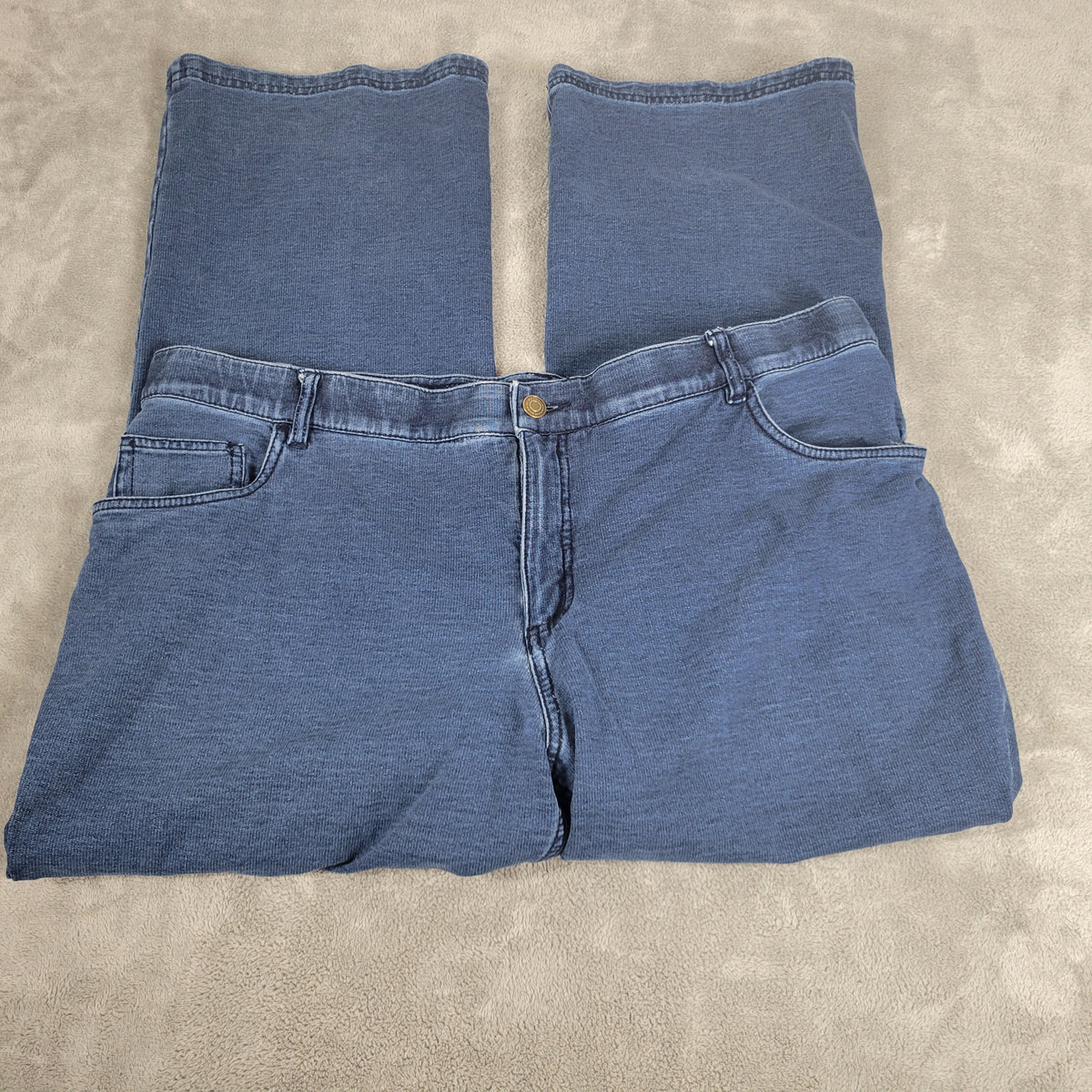 Denim & Co Jeans Womens 22WP Petite Plus Dark Wash Straight Leg Stretch Blue SL27E