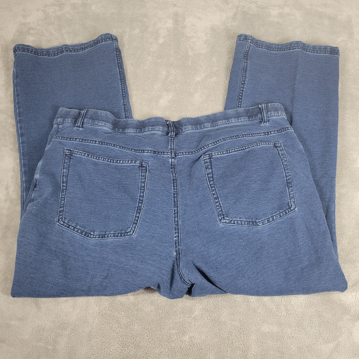 Denim & Co Jeans Womens 22WP Petite Plus Dark Wash Straight Leg Stretch Blue SL27E
