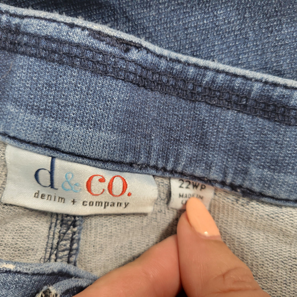 Denim & Co Jeans Womens 22WP Petite Plus Dark Wash Straight Leg Stretch Blue SL27E