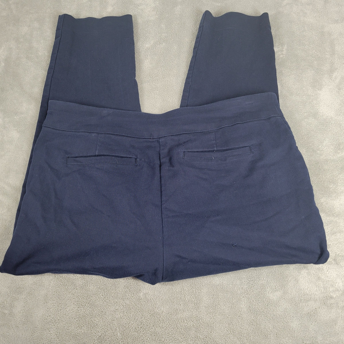 Croft & Barrow Effortless Pants Womens 16W Short Blue Straight Pull On Elastic BLU47E