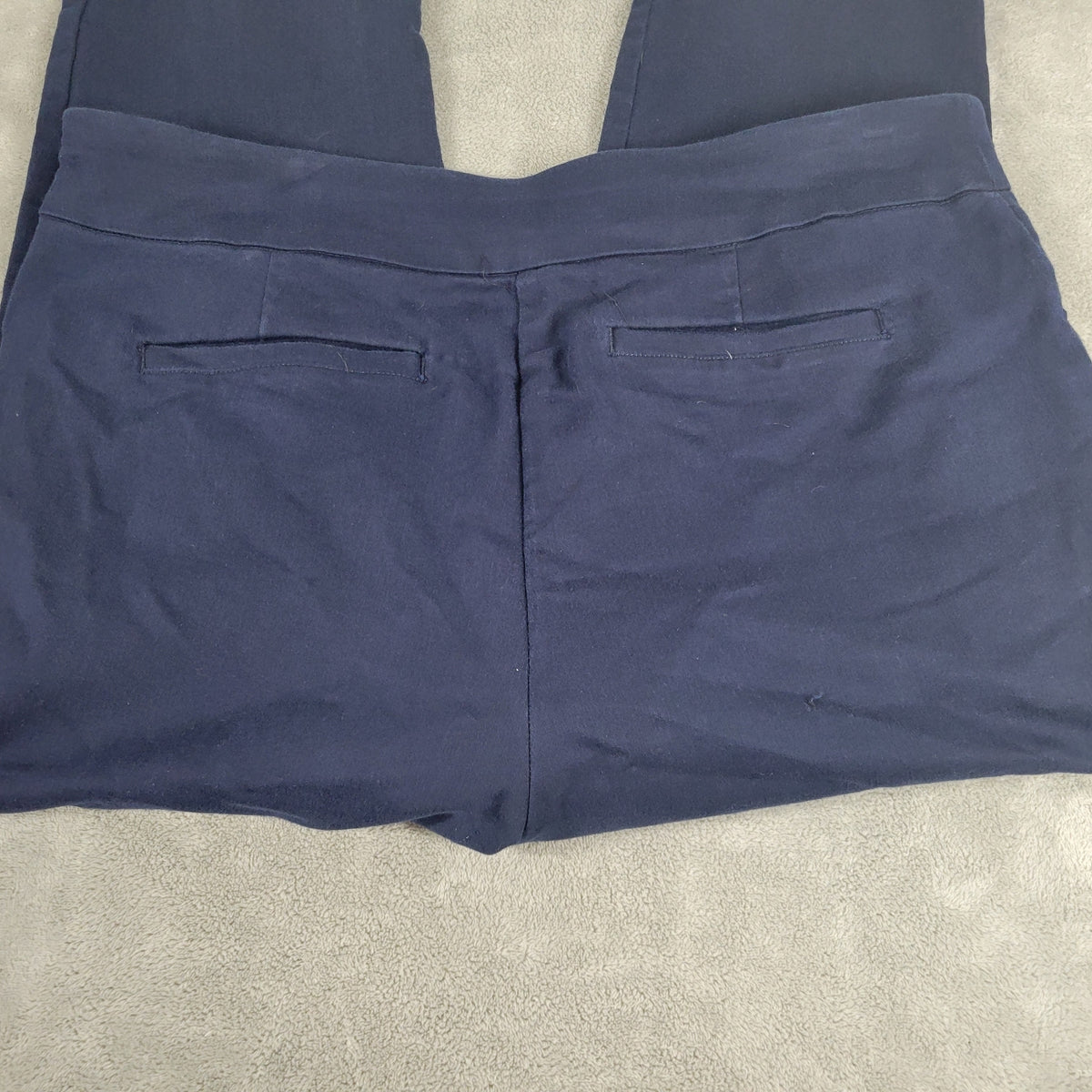 Croft & Barrow Effortless Pants Womens 16W Short Blue Straight Pull On Elastic BLU47E