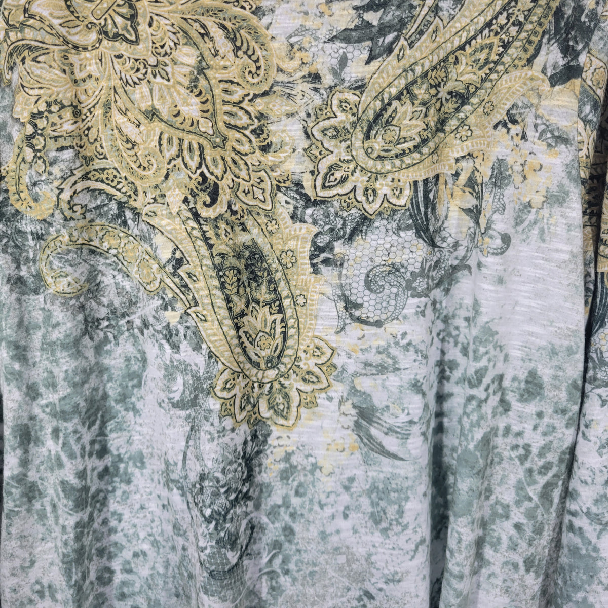 Time & Tru Women 3XL Floral Studded Blouse Top Long Sleeve Stretch Casual Travel FLO150E