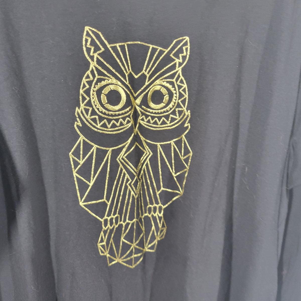 Just My Size Womens 4X Black Owl T Shirt V Neck Polyester Casual Travel Plus Tee BLA22E