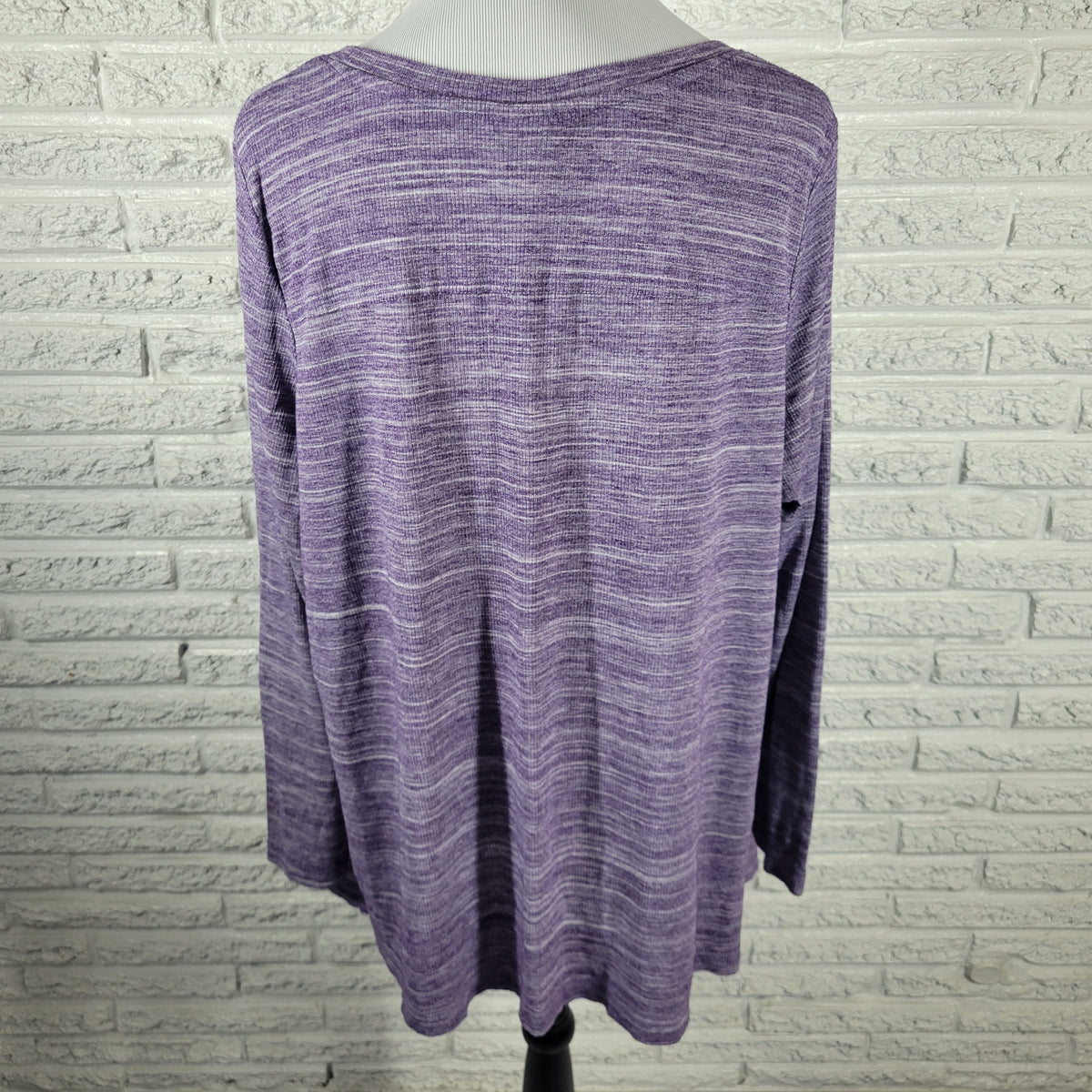 Ava & Viv Womens Sweater 2X Purple Marled Pullover Round Neck Long Sleeve Knit PUR9E