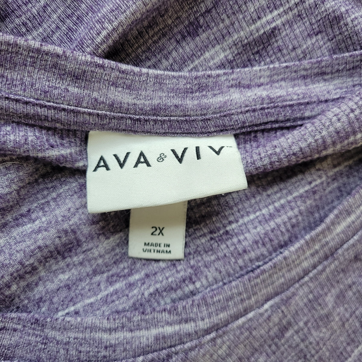 Ava & Viv Womens Sweater 2X Purple Marled Pullover Round Neck Long Sleeve Knit PUR9E