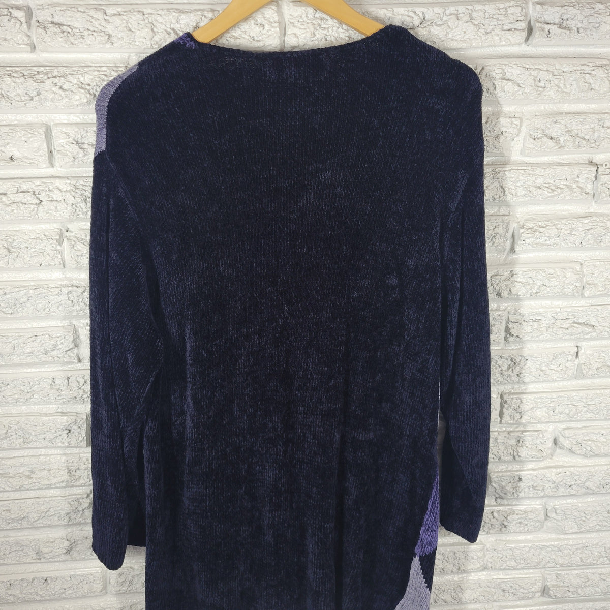Charter Club 2X Plus Size Argyle Sweater Dress Knit Black Blue Crew Neck SWE41E