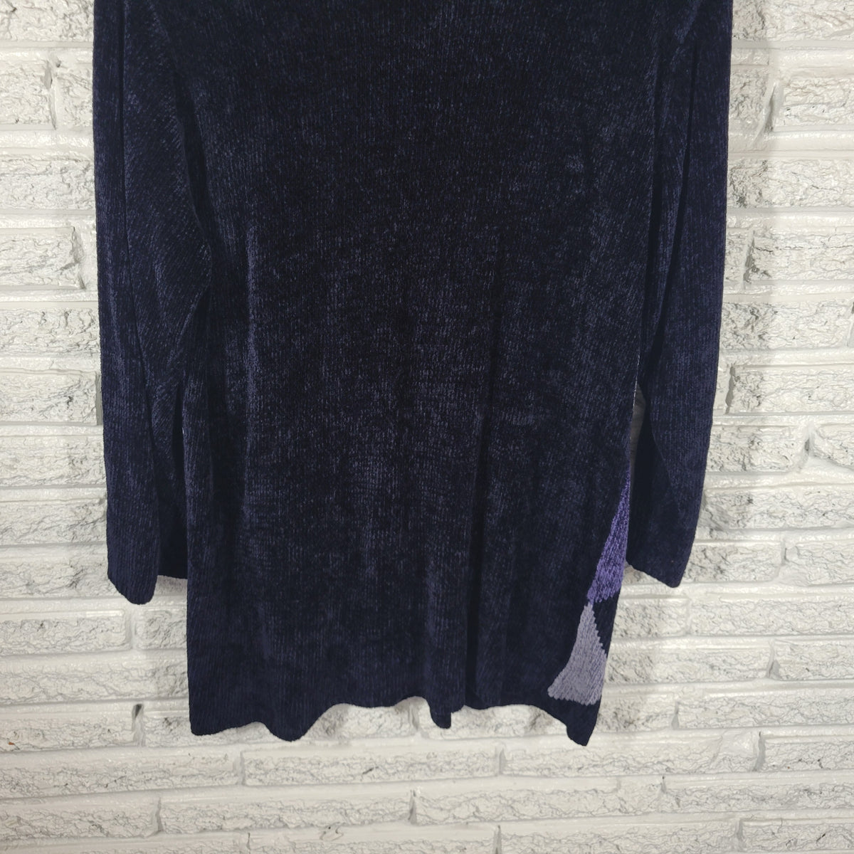 Charter Club 2X Plus Size Argyle Sweater Dress Knit Black Blue Crew Neck SWE41E