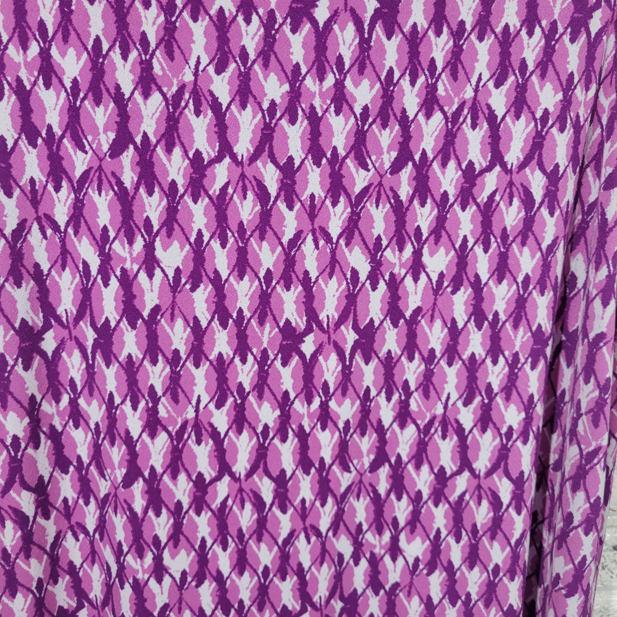 George Geometric Shift Dress XL Purple White Knit Sleeveless Round Neck Stretch GEO40E