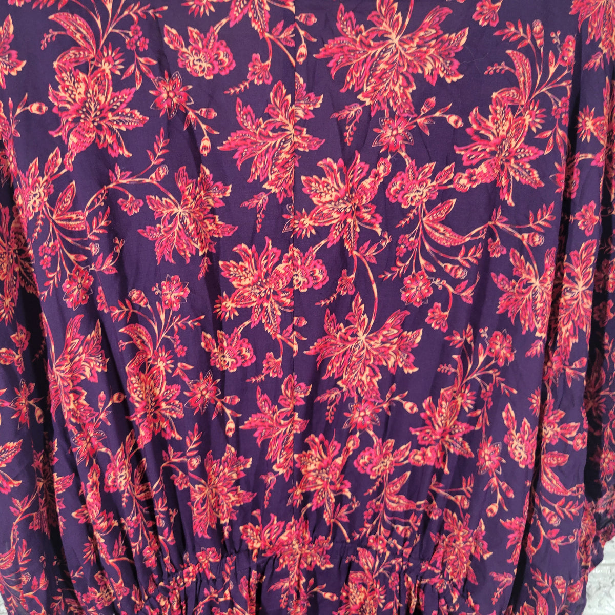 Lands End Swim Cover Up Dress XL XXL Floral Modal Batwing Kaftan Multicolor FLO44E