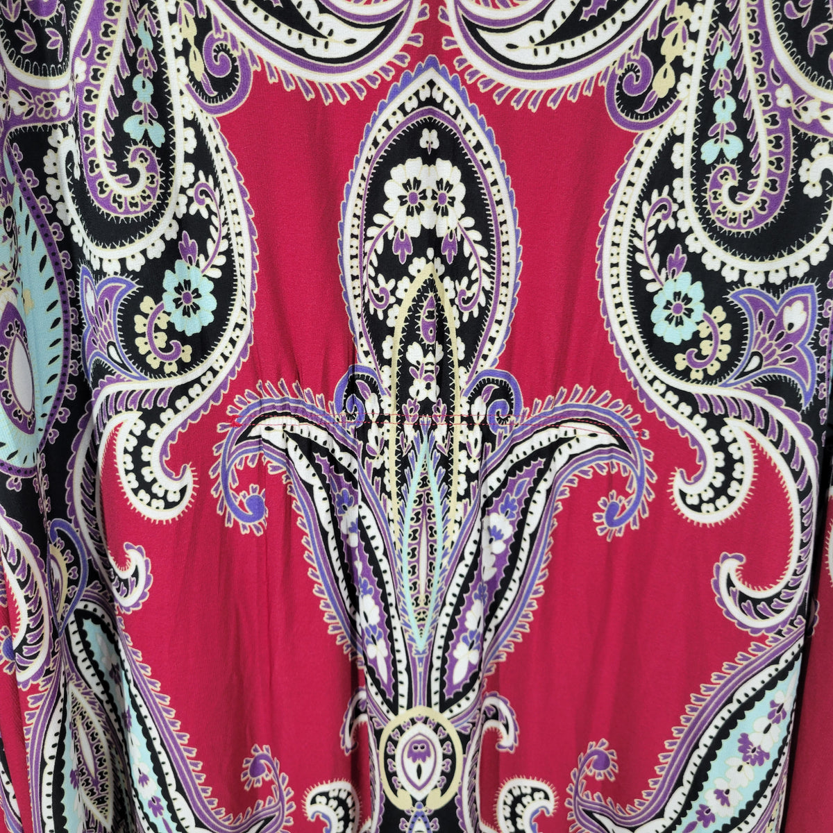 Catherines 4X Dress Plus Size Multicolor Studded Paisley T-Back Maxi Shift PAI53E