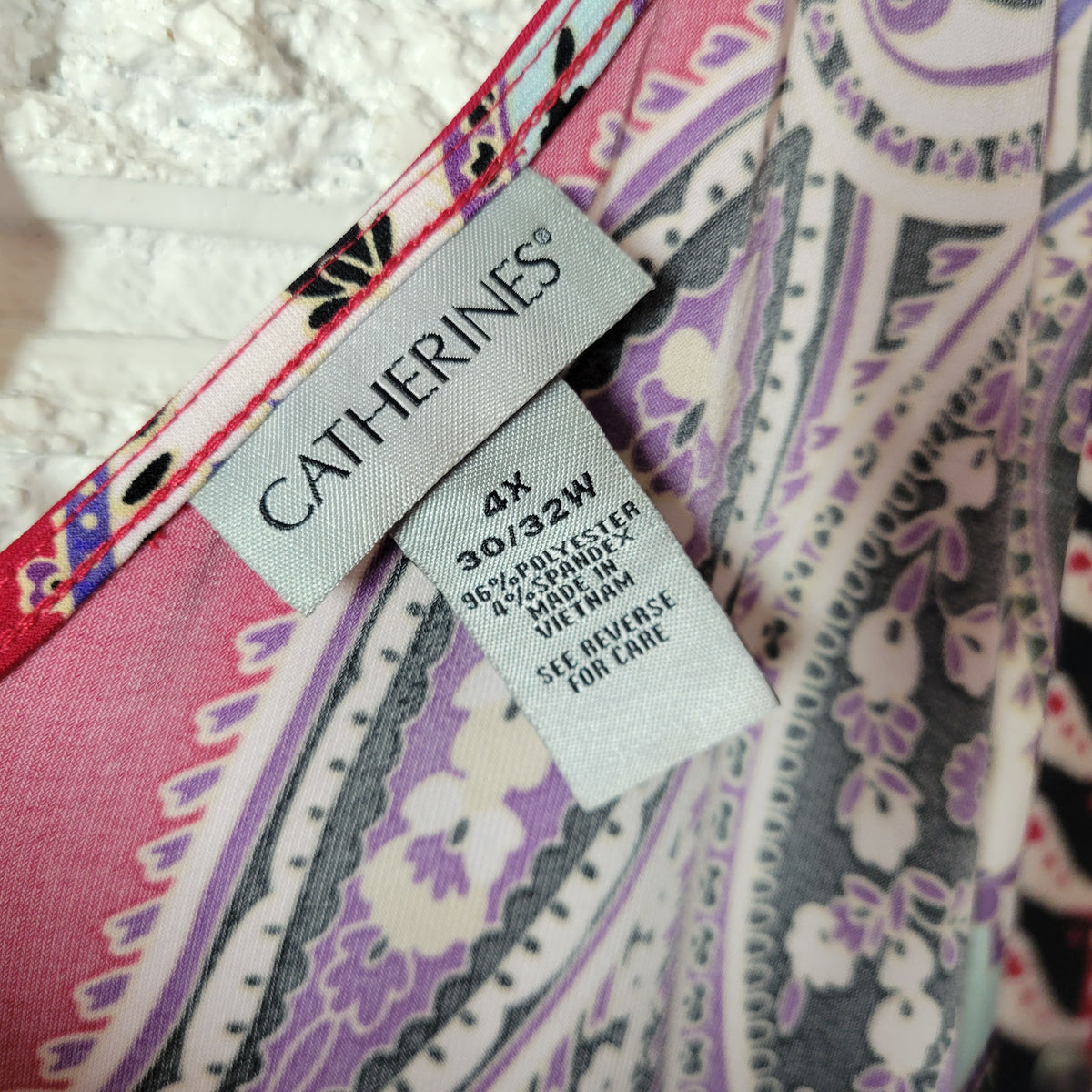 Catherines 4X Dress Plus Size Multicolor Studded Paisley T-Back Maxi Shift PAI53E