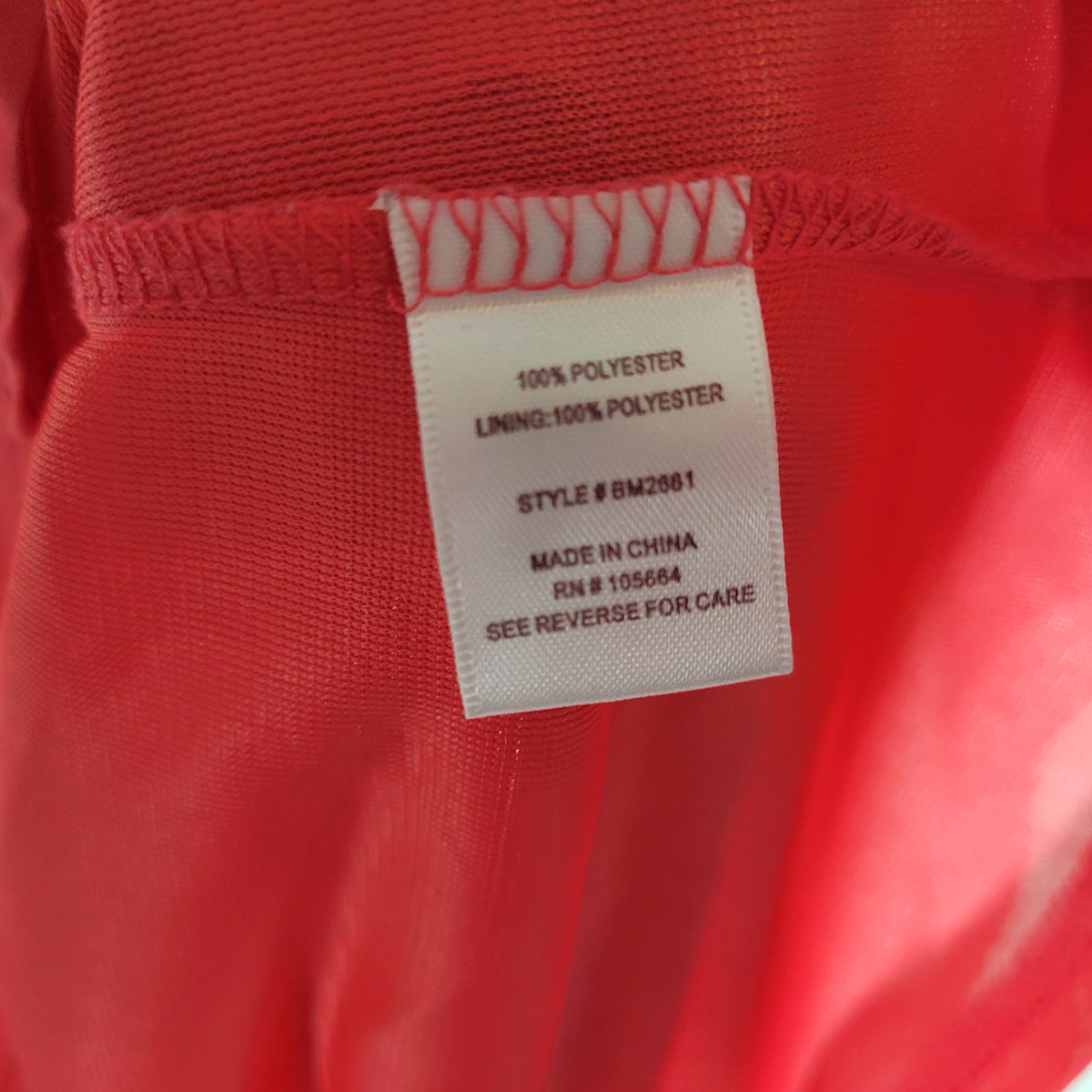 Badgley Mischka American Glamour Pink Red Chiffon Rosette V-Neck Top Dress 1X PIN32E