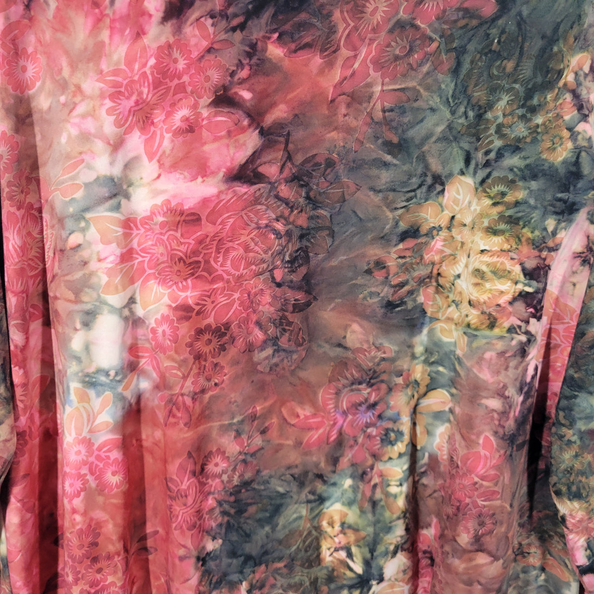 Suzie in the City Women Top 3X Plus Multicolor Floral 3/4 Sleeve Pullover FLO311E