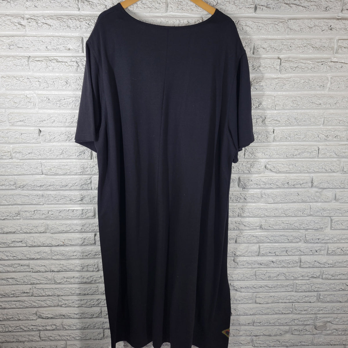 Kate & Co Vintage Black Giraffe Safari Leaf Print T-Shirt Dress Womens 4X Plus BLA71E