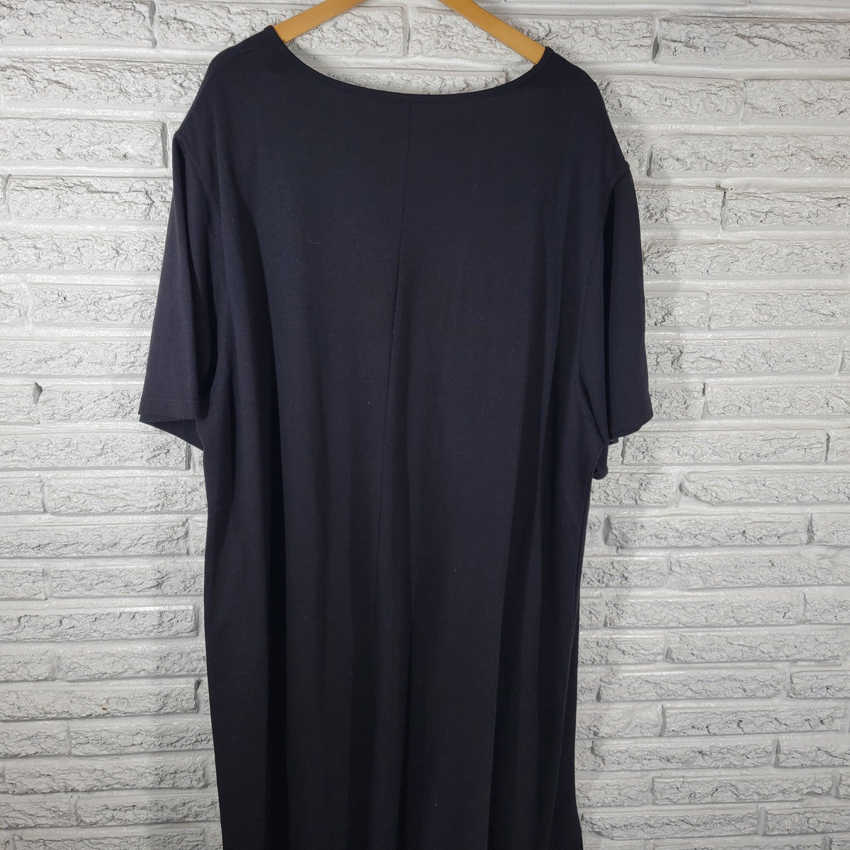 Kate & Co Vintage Black Giraffe Safari Leaf Print T-Shirt Dress Womens 4X Plus BLA71E