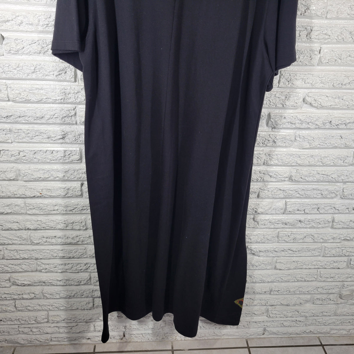 Kate & Co Vintage Black Giraffe Safari Leaf Print T-Shirt Dress Womens 4X Plus BLA71E