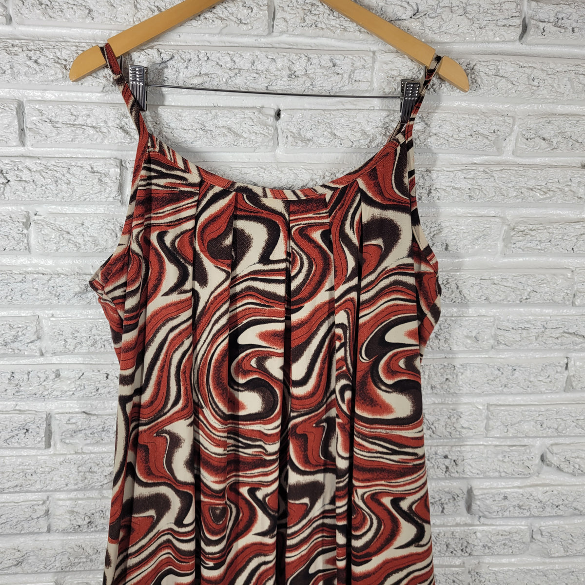 Ashley Stewart 2X Dress Plus Size Watercolor Slip Bubble Hem Sleeveless Mini WAT67E