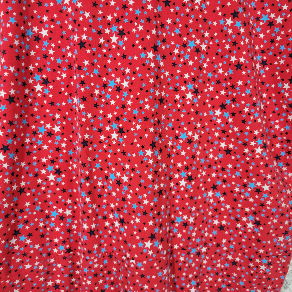 Lands' End 2X Dress Plus Size Patriotic Stars Fit & Flare Sleeveless V-Neck C10E
