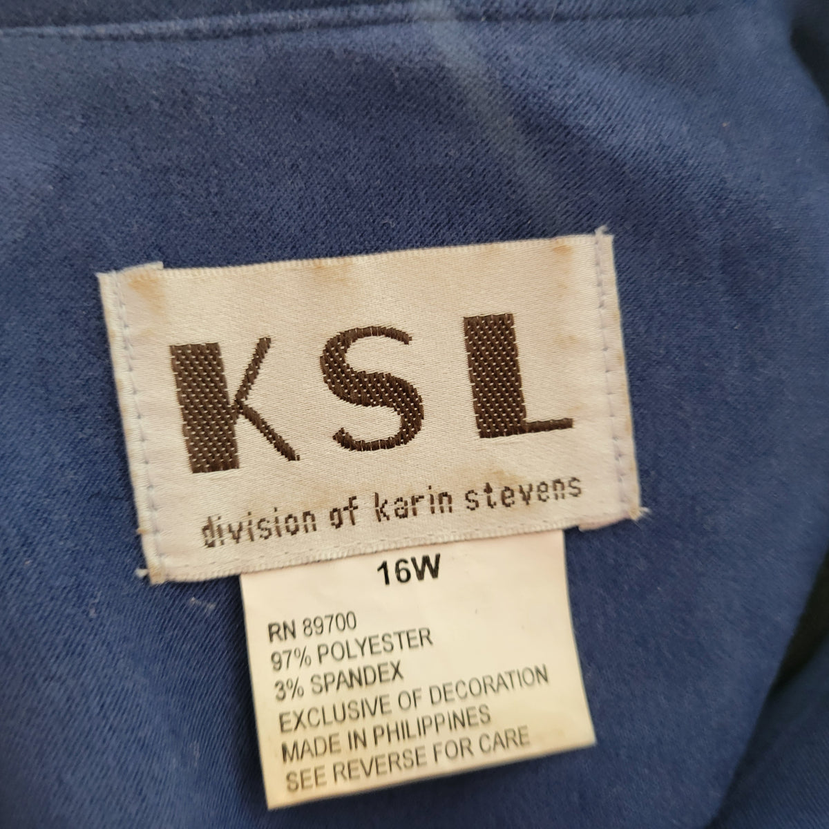Karin Stevens 16W Blazer Plus Size Blue Velour Embroidered Beaded Jacket Lined SWE141E