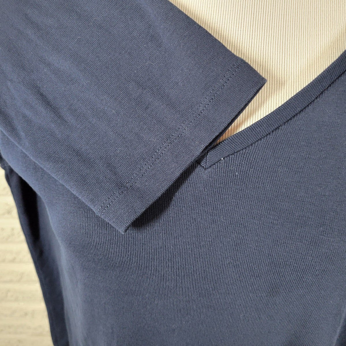 Jones New York Sport Tee Womens 2X Blue 100% Cotton V-Neck 3/4 Sleeve T-Shirt BLU86E