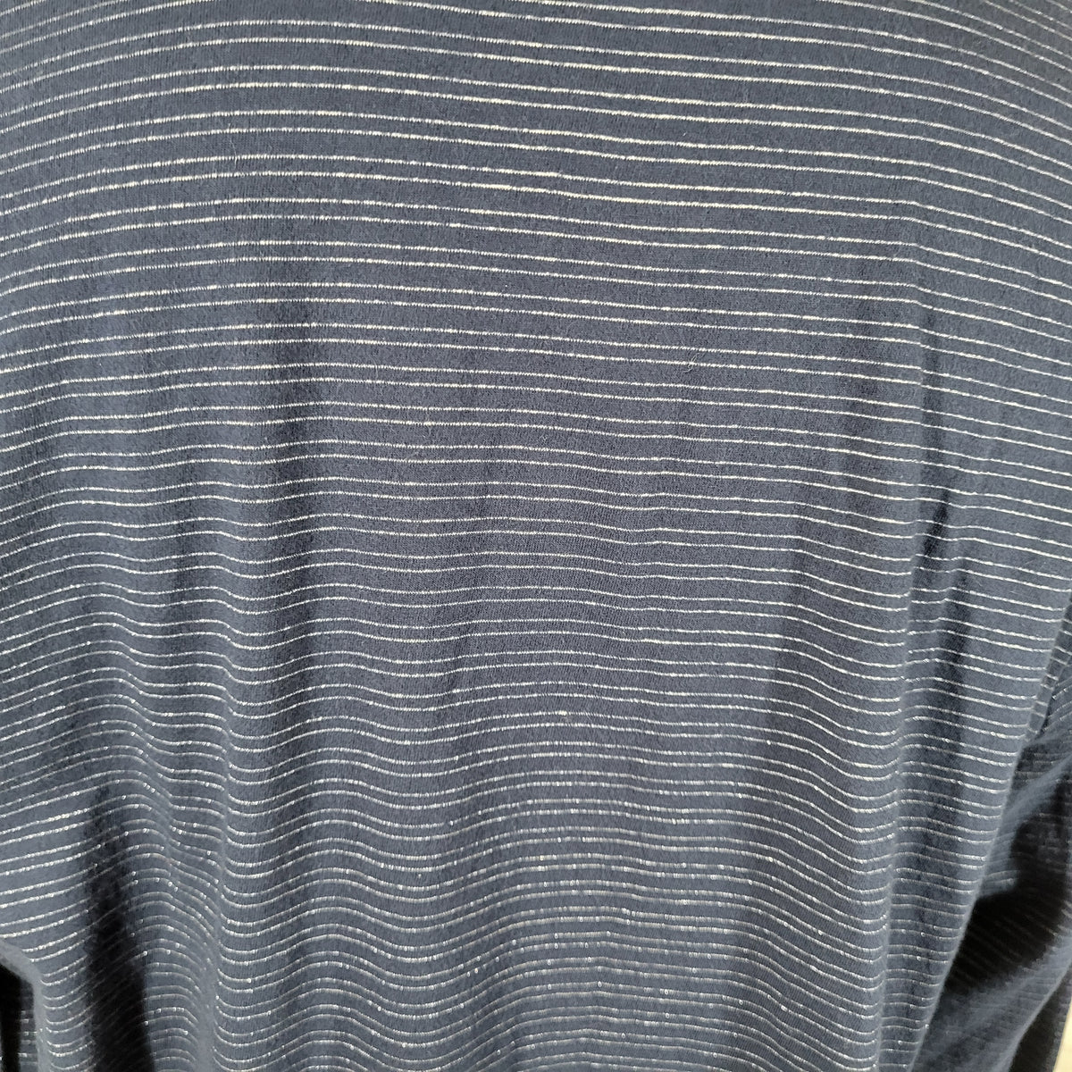 Sonoma Everyday Tee Womens XL Blue Striped Metallic Long Sleeve V-Neck T-Shirt BLU81E