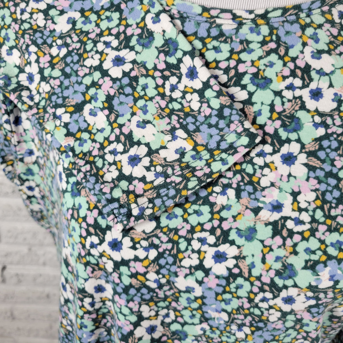Croft & Barrow Tee Womens XL Floral Multi Color 100% Cotton Long Sleeve T-Shirt FLO318E