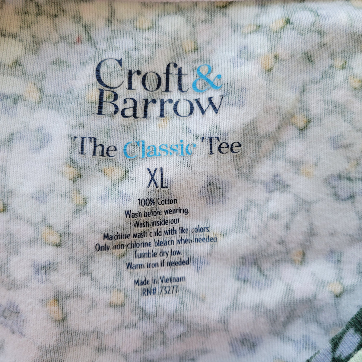 Croft & Barrow Tee Womens XL Floral Multi Color 100% Cotton Long Sleeve T-Shirt FLO318E