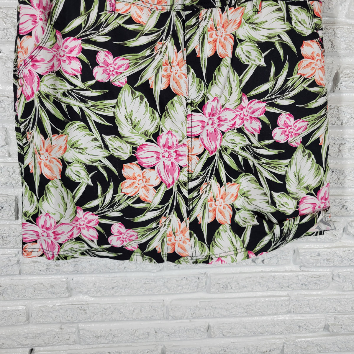 Croft & Barrow Skort Womens Plus 18 Floral Multi Color Cotton Zip Short Skirt FLO314E