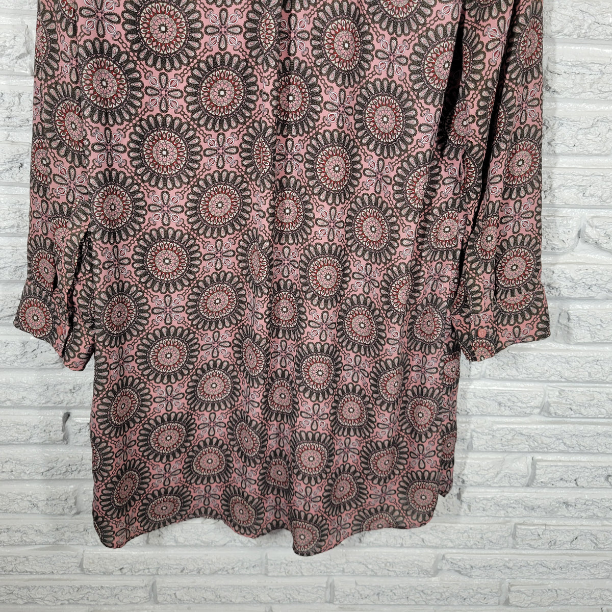 New York & Co Dress Womens XL Geometric V-Neck Long Sleeve Mini Pockets Lined GEO176E