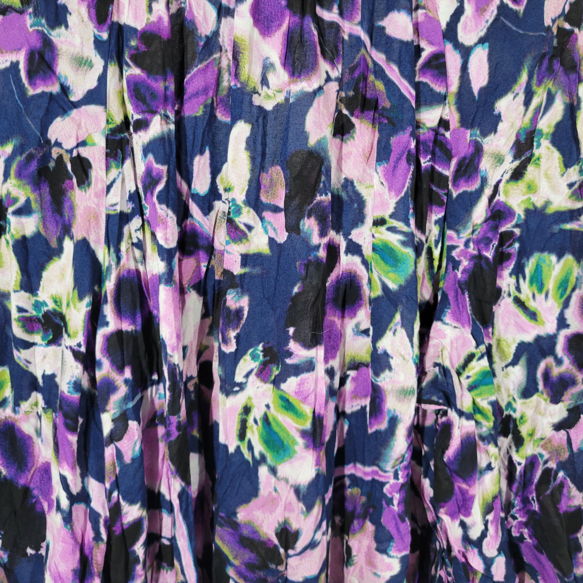 St. Johns Bay Tunic Womens 3X Blue Purple Floral Sheer V-Neck 3/4 Sleeve Top FLO82E