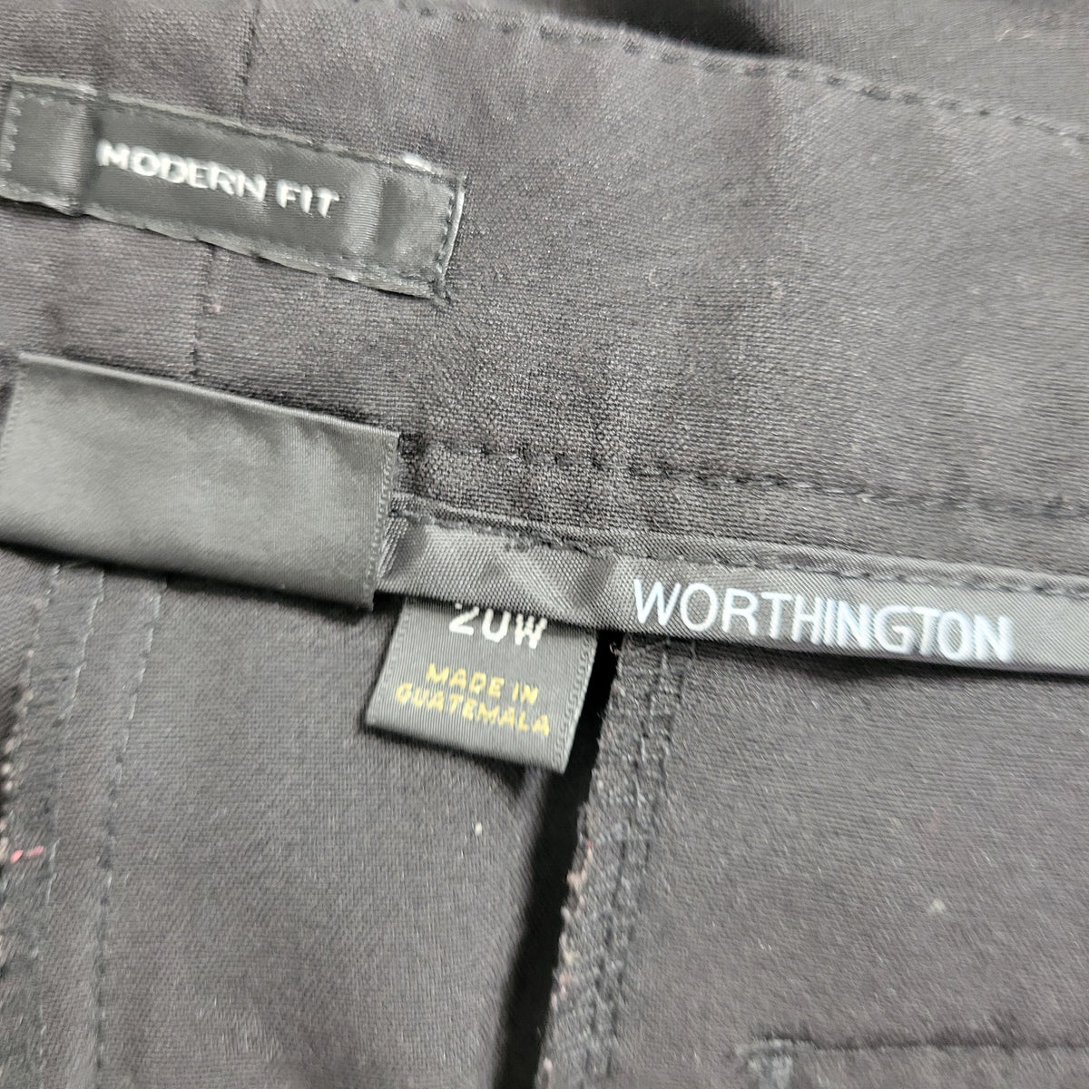 Worthington Womens 20W Black Dress Pants Straight Leg Stretch Business Casual BLA144E