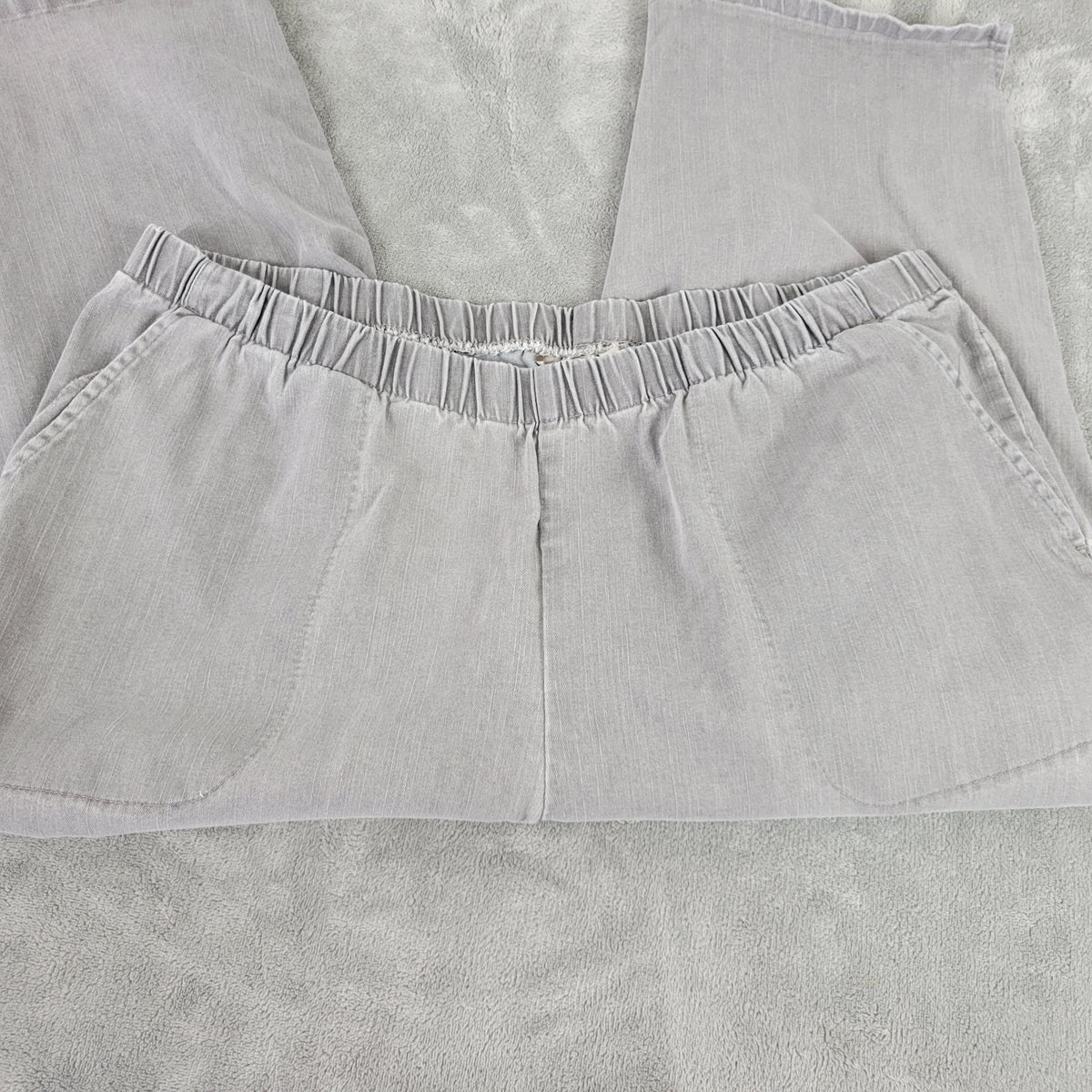 Woman Within Womens 26W Gray Capri Pants Pull On Elastic Waist Stretch Pockets CAP18E
