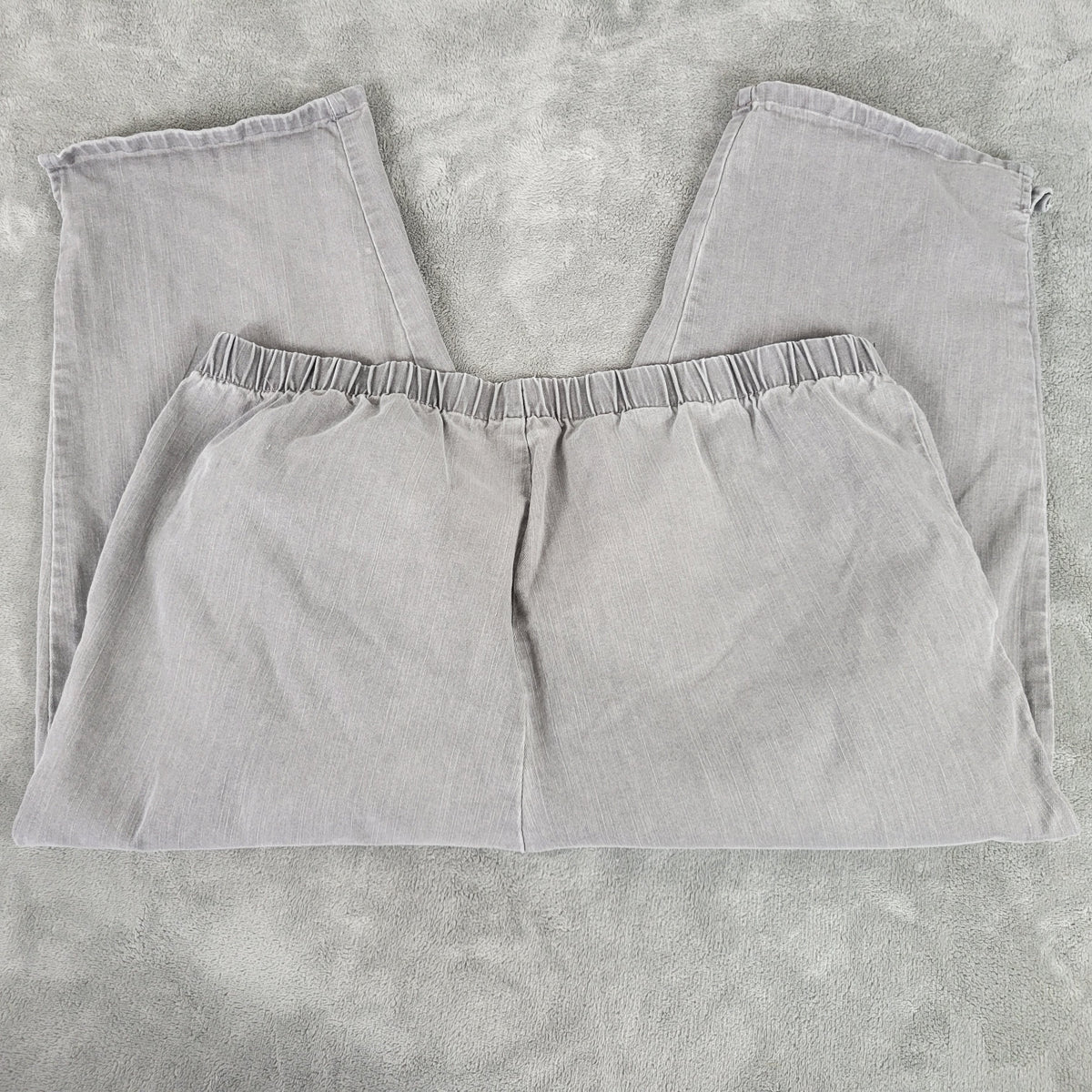 Woman Within Womens 26W Gray Capri Pants Pull On Elastic Waist Stretch Pockets CAP18E