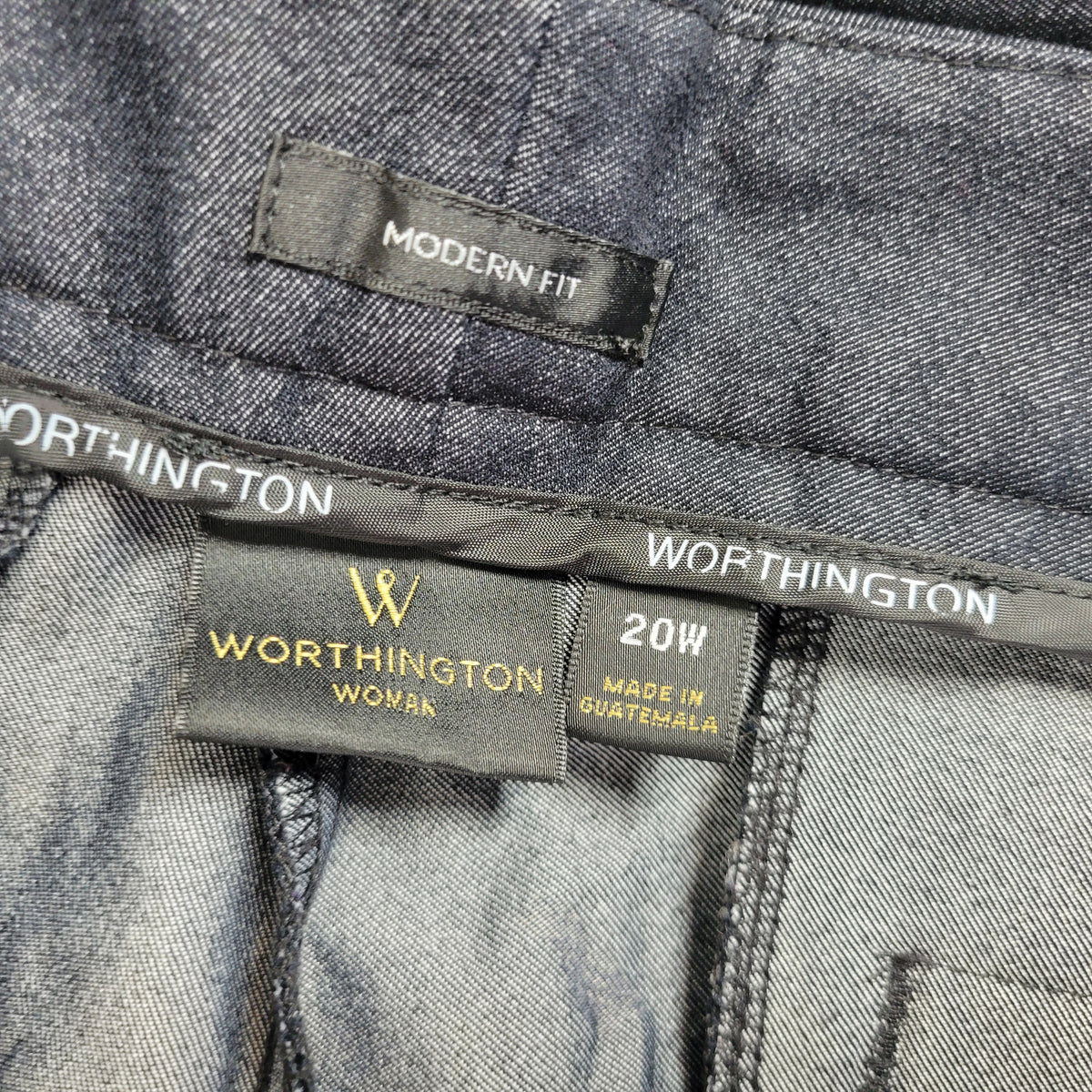 Worthington Womens 20W Black Dress Pants Straight Leg Stretch Business Casual BLA48E